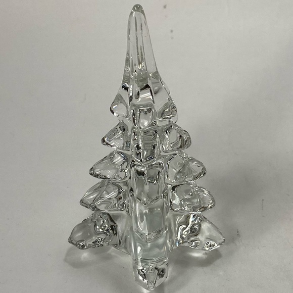 🔴SOLD 4 1/3 inch Vintage Clear Art Glass Tree Christmas Tree - Picture 9 of 9